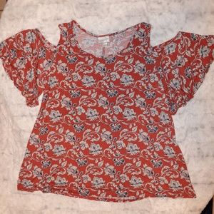 AVENUE WOMEN'S PLUS - COLD SHOULDER BLOUSE